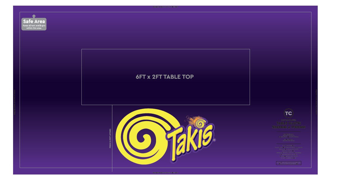 TAKIS 6ft Tablecloth (1780 x 3260mm)