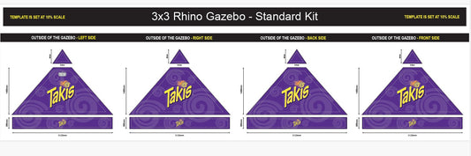 TAKIS 3x3m Rhino Gazebo Standard Kit - No Walls & x4 Leg Weights